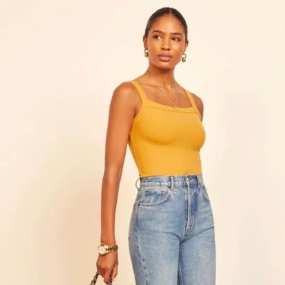 Reformation Tops - NWT Reformation Rochelle OCHRE color tank top size XL